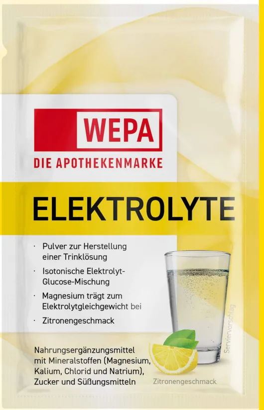 WEPA Elektrolyte Pulver Zitrone 20 Beutel
