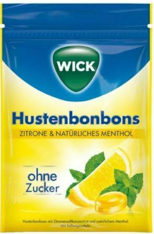 Wick Zitrone und Natürliches Menthol Ohne Zucker 72 G Bonbons