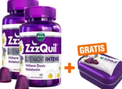 Wick ZzzQuil Gute Nacht Intens 2 x 60 Stück + gratis Wick ZzzQuil Reise-Dose 1 Stück