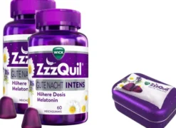 Wick ZzzQuil Gute Nacht Intens 2 x 60 Stück + gratis Wick ZzzQuil Reise-Dose 1 Stück