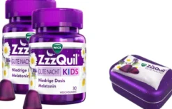 Wick ZzzQuil Kids 2 x 30 Weichgummis + gratis Wick ZzzQuil Reise-Dose 1 Stück