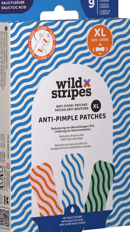 Wild Stripes Anti-Pimple Patches XL Clear 9 Stück
