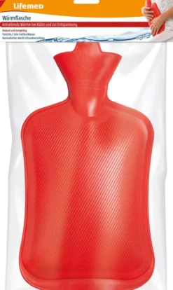 Wärmflasche 2 Liter, rot, 1 Stück