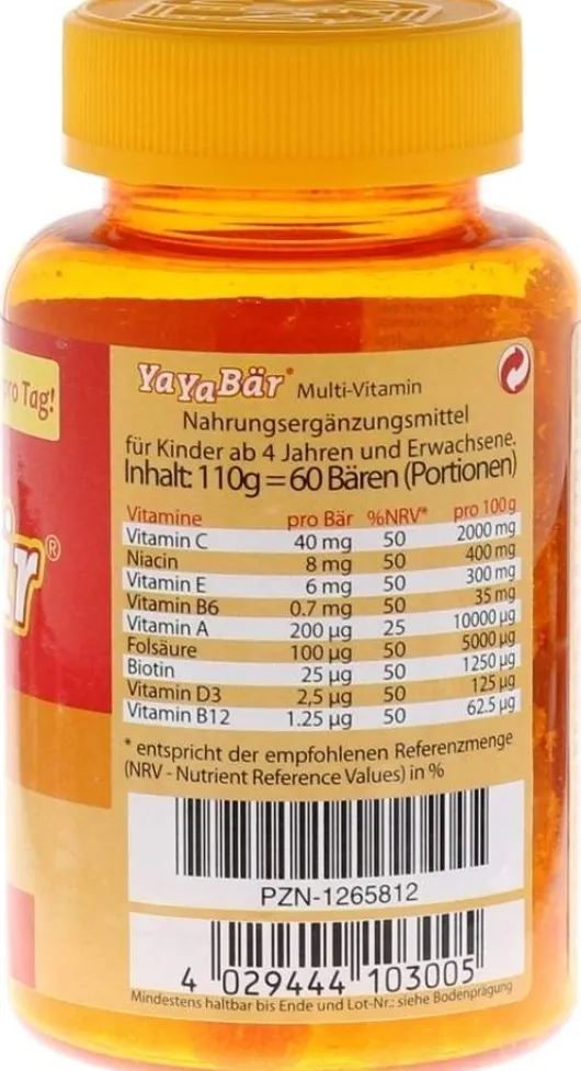 Yayabär Kinder Vitamine 60 Fruchtgummis