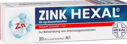 Zink Hexal 25 mg 20 Brausetabletten