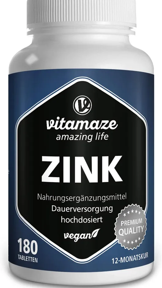 Zink 25 mg Hochdosiert Vegan 180 Tabletten