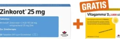 Zinkorot 25 mg 20 Tabletten + gratis Vitagamma D3 2.000 I.E 10 Tabletten