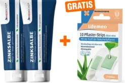 Zinksalbe Medibond 2 x 50 ml + gratis Pflaster-Strips Aloe Vera 10 Stück, 2 Größen